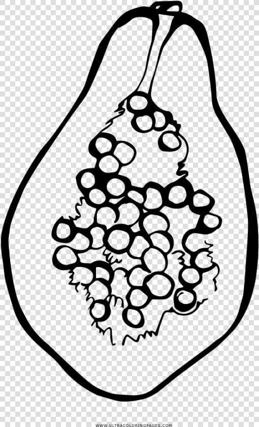 Papaya Coloring Page   Papaya Clipart Black And White  HD Png DownloadTransparent PNG