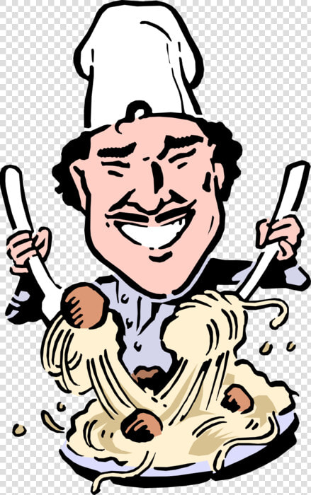 Vector Illustration Of Italian Chef Tosses Pasta Spaghetti   Spaghetti Cartoon  HD Png DownloadTransparent PNG