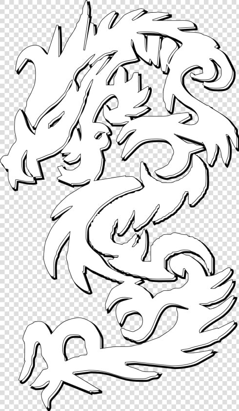 Gustavorezende Chinese Dragon Black White Line Art   Chinese Dragon Symbol Black And White  HD Png DownloadTransparent PNG