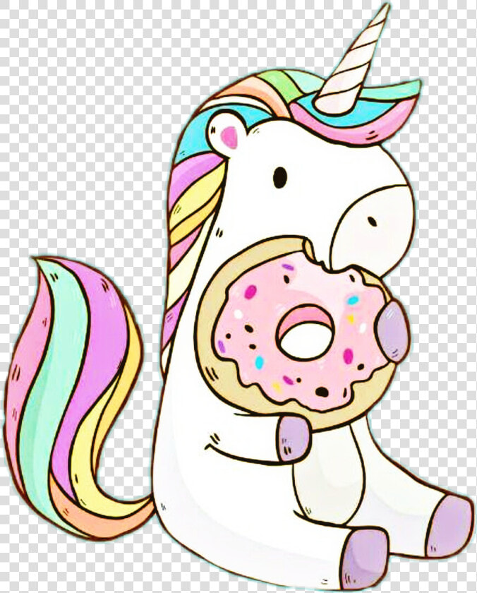 Unicornio Con Una Dona Clipart   Png Download   Unicorn Donut Kawaii  Transparent PngTransparent PNG