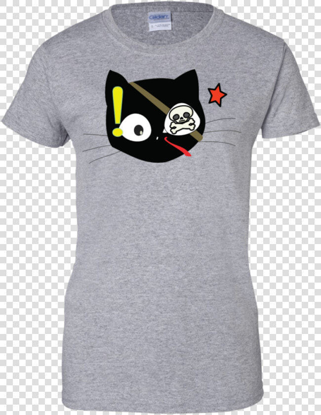 Funny  Cute Cat Skull  Pirate Ladies T Shirt Sport   Shirt  HD Png DownloadTransparent PNG