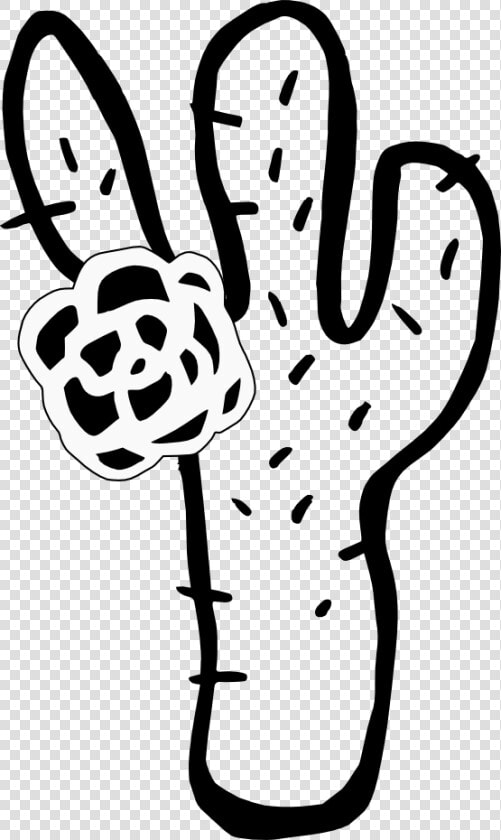 Cactus Animado Blanco Y Negro Png  Transparent Png   Portable Network Graphics  Png DownloadTransparent PNG