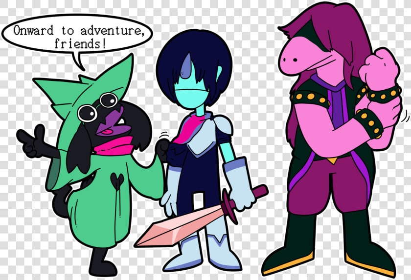 Onward To Adventure  Friends Vertebrate Fictional Character   Fanart Ralsei Susie Deltarune  HD Png DownloadTransparent PNG