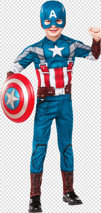 Retro Captain America Kids Muscle Costume   Costume Captain America Enfant  HD Png DownloadTransparent PNG