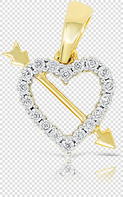 10k Yellow Gold Heart Arrow Pendant   Locket  HD Png DownloadTransparent PNG