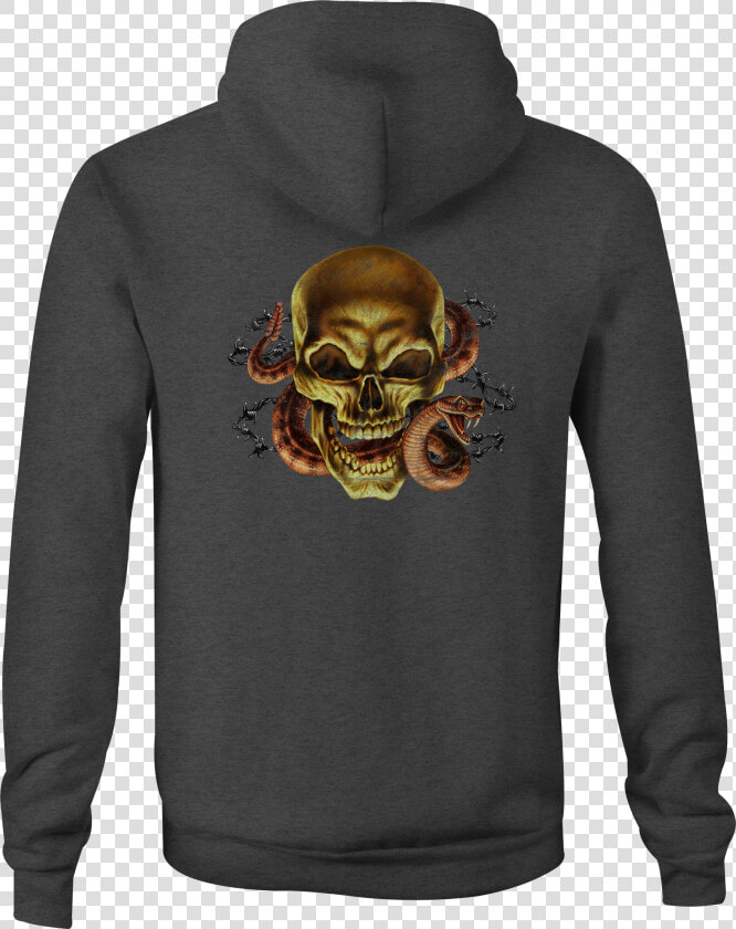 Zip Up Hoodie Skull Snake Barbed Wire Hooded Sweatshirt   Hoodie  HD Png DownloadTransparent PNG