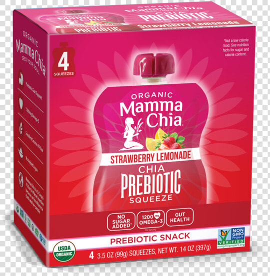 Chia Prebiotic Squeeze 4 pack   Mamma Chia Chia Prebiotic Squeeze  HD Png DownloadTransparent PNG