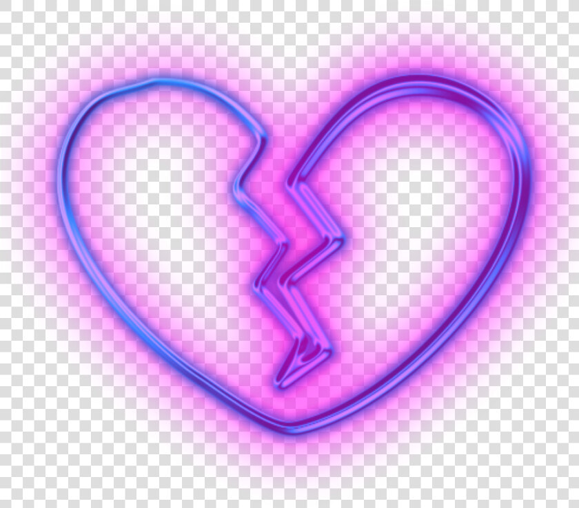  neon  lights  brokenheart  heart  purple  pink  freetoedit   Neon Broken Heart Png  Transparent PngTransparent PNG