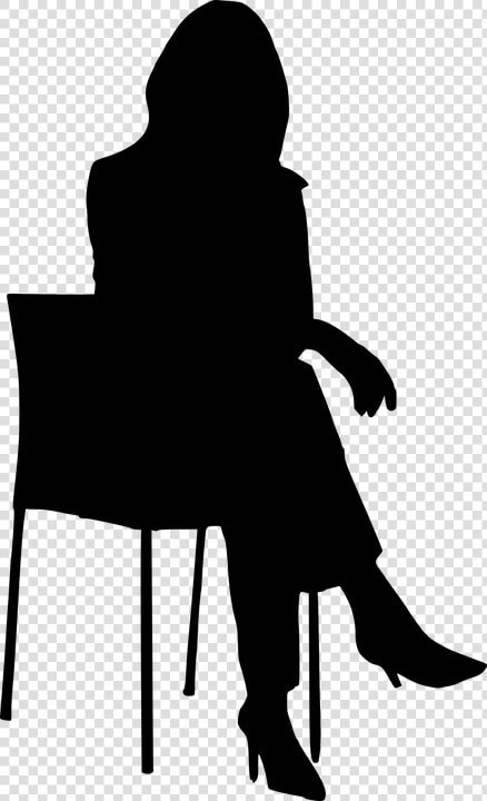 Silhouette  Business  Chair  Woman  Alone  Think   Woman Sitting On Chair Silhouette  HD Png DownloadTransparent PNG