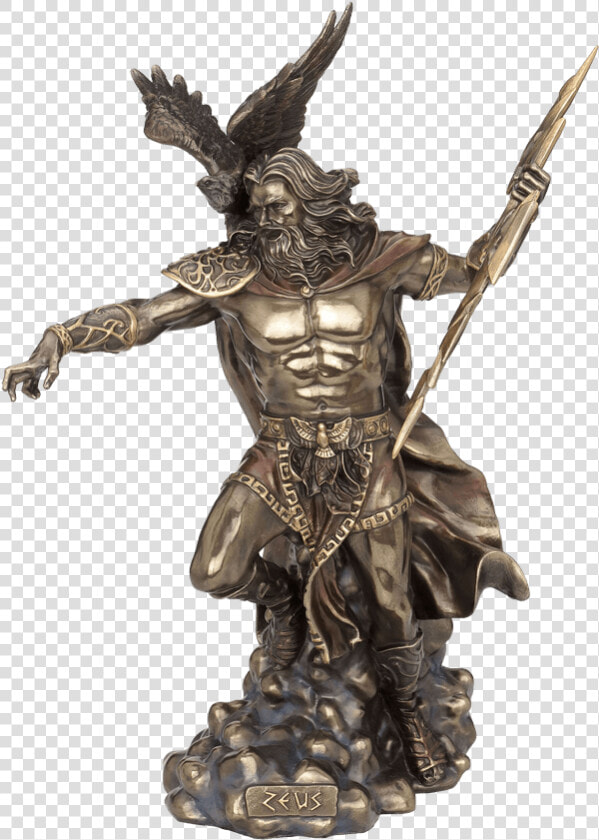 Bronze Zeus With Thunderbolt Statue   God Of Weapons Greek  HD Png DownloadTransparent PNG