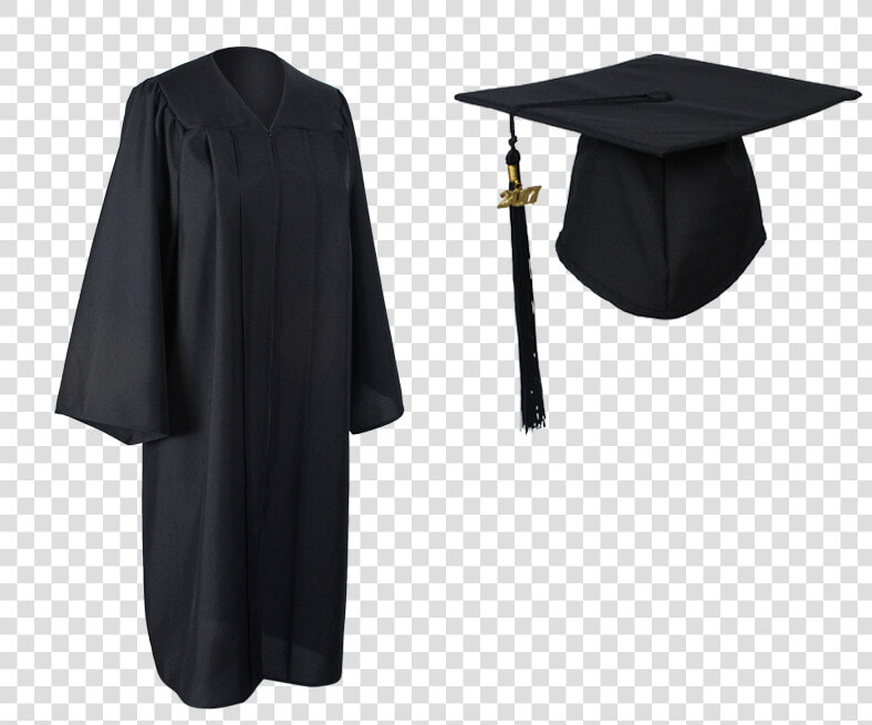 Black Graduation Cap And Gown   Academic Dress  HD Png DownloadTransparent PNG