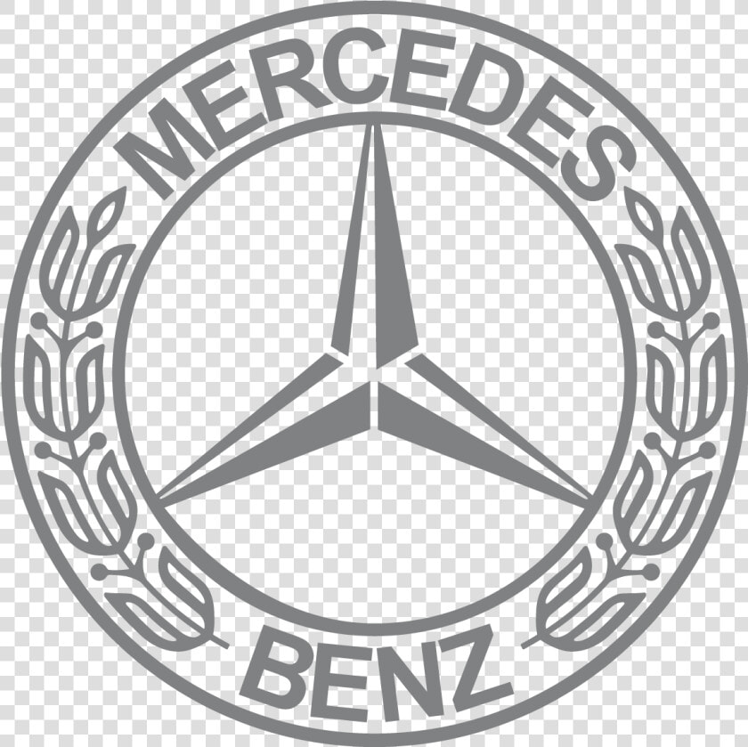 Mercedes Benz Laurel Wreath Vintage And Star Logo Vector   Mercedes Benz Logo Drawing  HD Png DownloadTransparent PNG