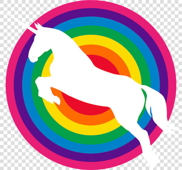 Rainbows And Unicorn Icon Features A White Silhouette   Graphic Design  HD Png DownloadTransparent PNG