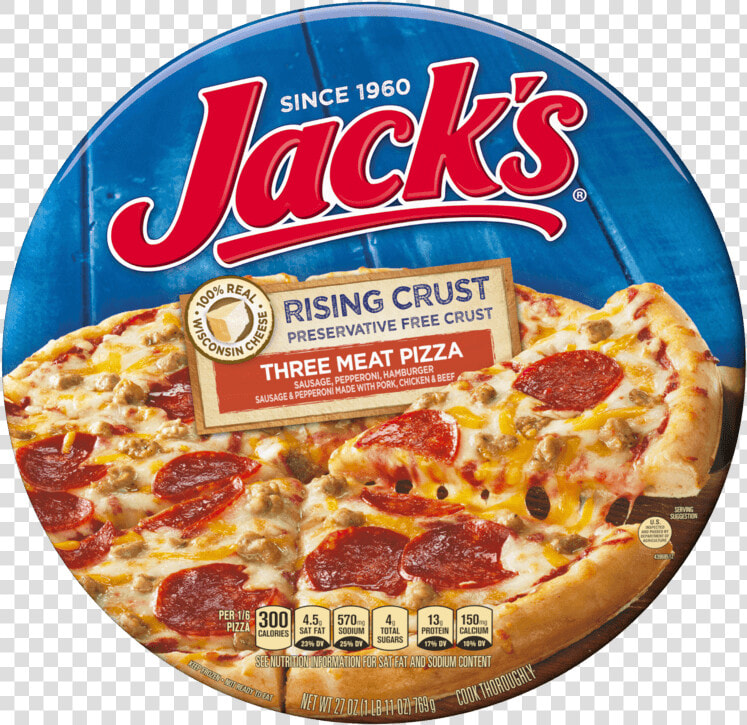 Jack S Rising Crust Three Meat Frozen Pizza 27 Oz   Jack  39 s Frozen Pizza  HD Png DownloadTransparent PNG