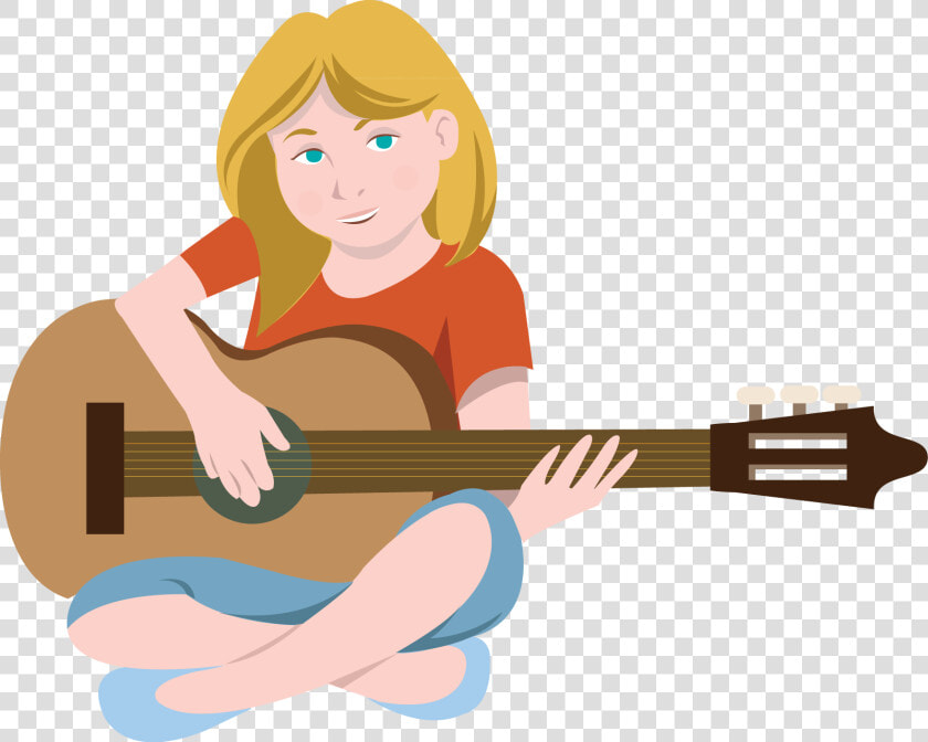 Boy And Girl Playing Guitar Png   Girl Playing Guitar Clipart  Transparent PngTransparent PNG