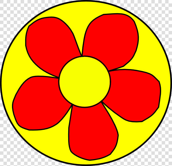 Red Flower With Yellow Background Svg Clip Arts   Mini Clip Art Flowers  HD Png DownloadTransparent PNG