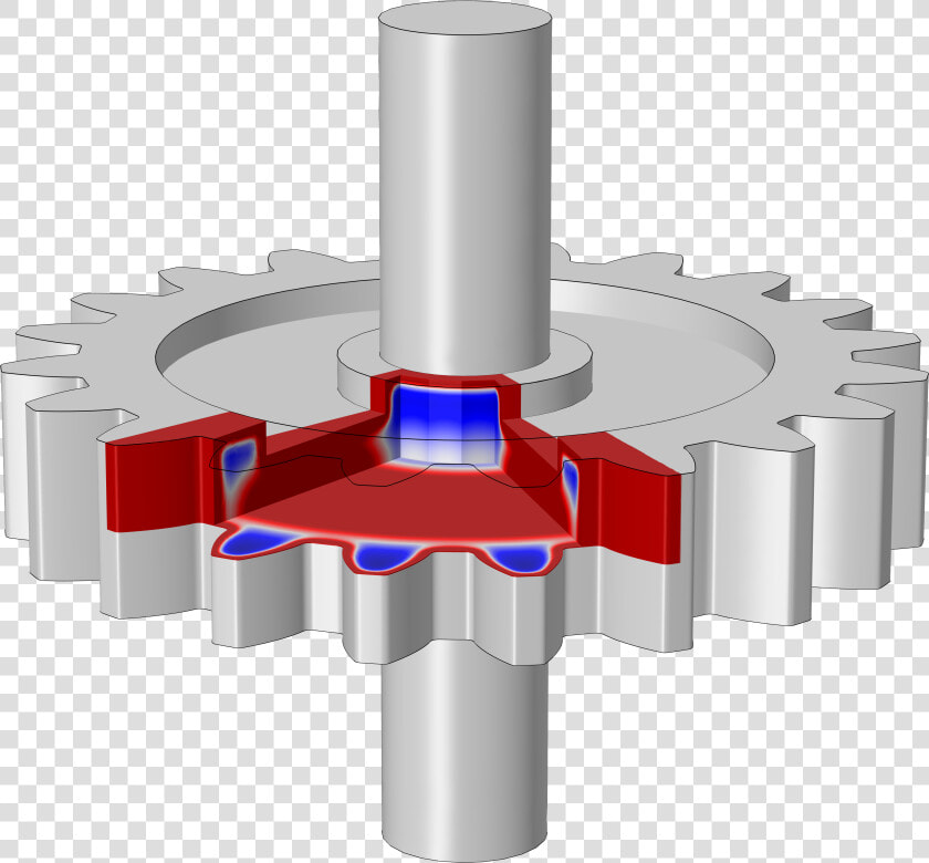 A Spur Gear Model Showing Phase Fractions Of Austenite   Comsol 5 5  HD Png DownloadTransparent PNG