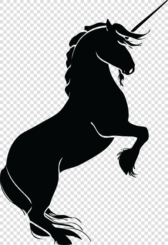 Horse Unicorn Silhouette Clip Art   Rearing Unicorn Silhouette  HD Png DownloadTransparent PNG