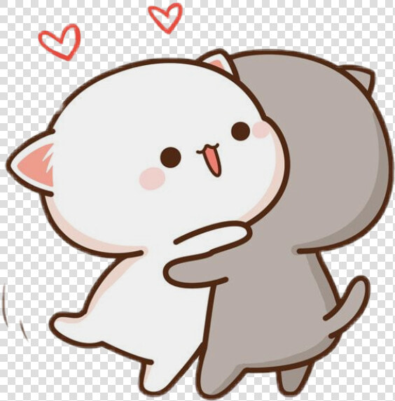  freetoedit  cute  kawaii  cat  couple  love  hug  cuddle   Chibi Cat Cute Kawaii Drawings  HD Png DownloadTransparent PNG