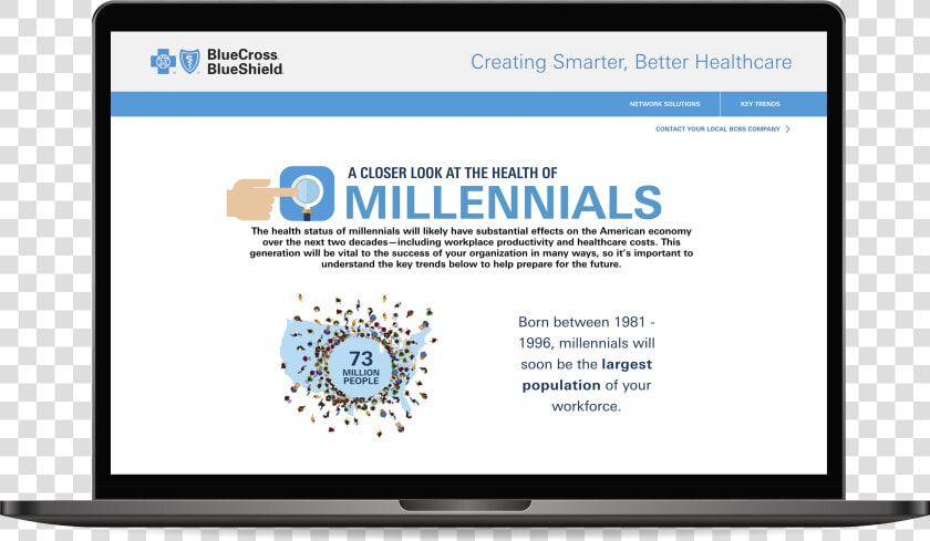 Image Of Millennial Health Infographic On Laptop   Typing  HD Png DownloadTransparent PNG