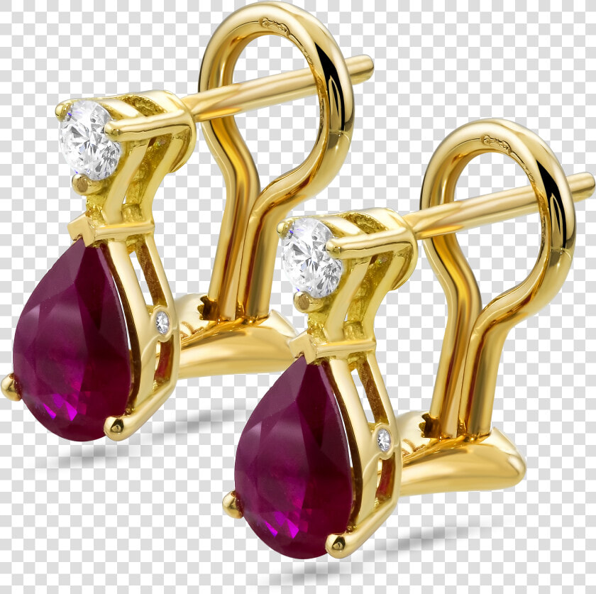 18k Yellow Gold Diamond Earrings With Rubies   Gold Diamond Earrings Png  Transparent PngTransparent PNG