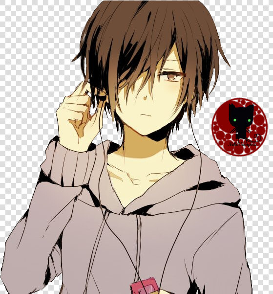 Transparent Brown Eyes Clipart   Shy Brown Haired Anime Boy  HD Png DownloadTransparent PNG