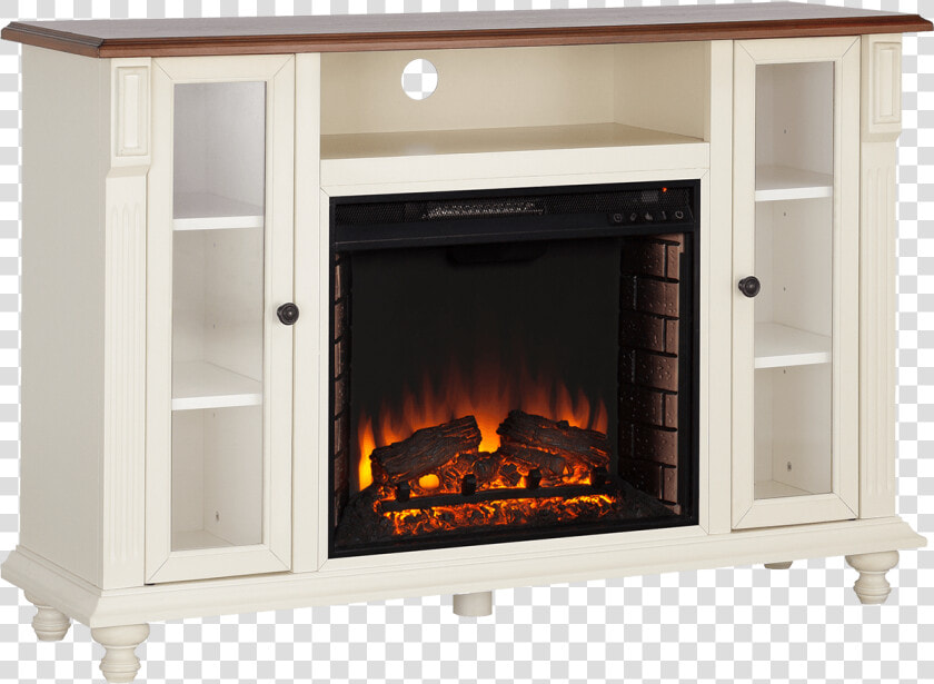 Southern Enterprises Carlinville Electric Fireplace   Electric Fireplace Tv Stand  HD Png DownloadTransparent PNG