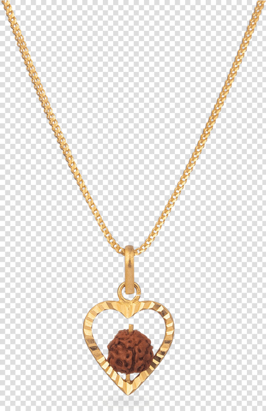 Heart Shaped Increated Rudraksha Pendant In 22ct Gold   Locket  HD Png DownloadTransparent PNG