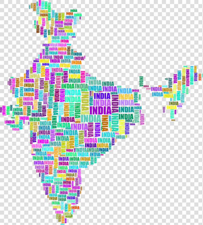 Map art symmetry   India Map Typography  HD Png DownloadTransparent PNG