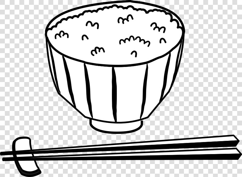 Japanese Rice Bowl   Outline Rice Clipart Black And White  HD Png DownloadTransparent PNG