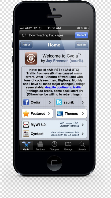 Cydia Founder Addresses Outtages Caused By Evasi0n   Iphone With Instagram Screen  HD Png DownloadTransparent PNG