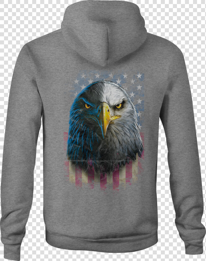 Zip Up Hoodie Eagle Stare Veritcal American Flag Military   Hoodie  HD Png DownloadTransparent PNG