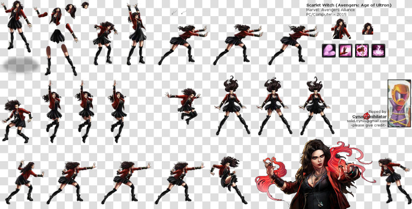 Click To View Full Size   Scarlet Witch Sprite Sheet  HD Png DownloadTransparent PNG