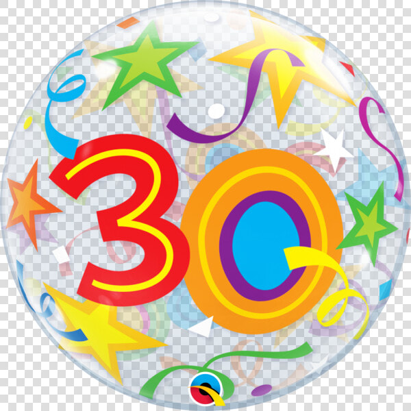 30th Birthday Bubble Balloon With Brilliant Stars  amp    Balloon  HD Png DownloadTransparent PNG