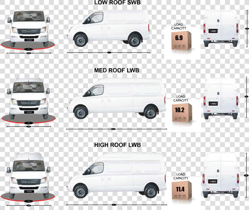 Side Elevation And Load Capacity   Ldv V80 High Roof  HD Png DownloadTransparent PNG