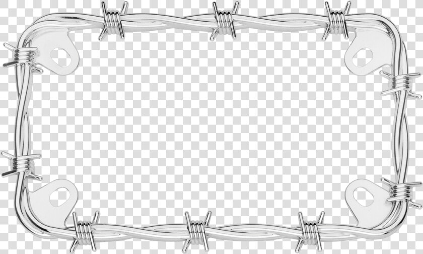 Mc Barbed Wire  Chrome   Vehicle Registration Plate  HD Png DownloadTransparent PNG