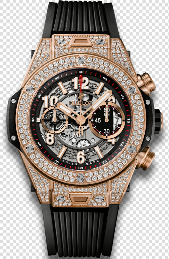 Big Bang Unico King Gold Pavé   Hublot Big Bang Unico Titanium Pave  HD Png DownloadTransparent PNG