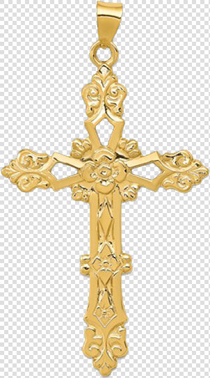 Large Gold Cross Pendant   Croix De Bapteme Orthodoxe  HD Png DownloadTransparent PNG