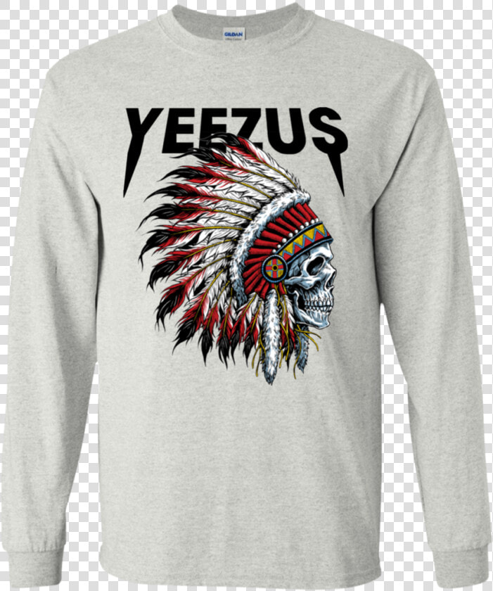 Yeezus Shirt Kanye God West Dream Tour College Graduate   Skull With Indian Headdress Tattoo  HD Png DownloadTransparent PNG