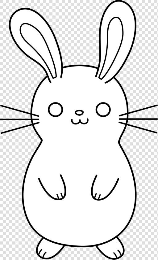 Cute Colorable Easter Bunny Free Clip Art Pictures   Animal Black And White Bunny  HD Png DownloadTransparent PNG