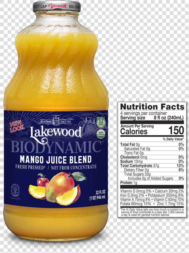 Lakewood Organic Mango Juice  HD Png DownloadTransparent PNG