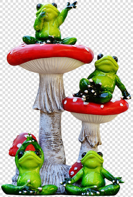 Frogs  Funny  Mushrooms  Sit  Group  Cute  Isolated   Toad  HD Png DownloadTransparent PNG