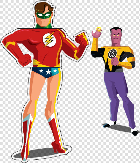 Green Lantern   Flash   Wonder Woman Mix  amp  Match   Cartoon  HD Png DownloadTransparent PNG