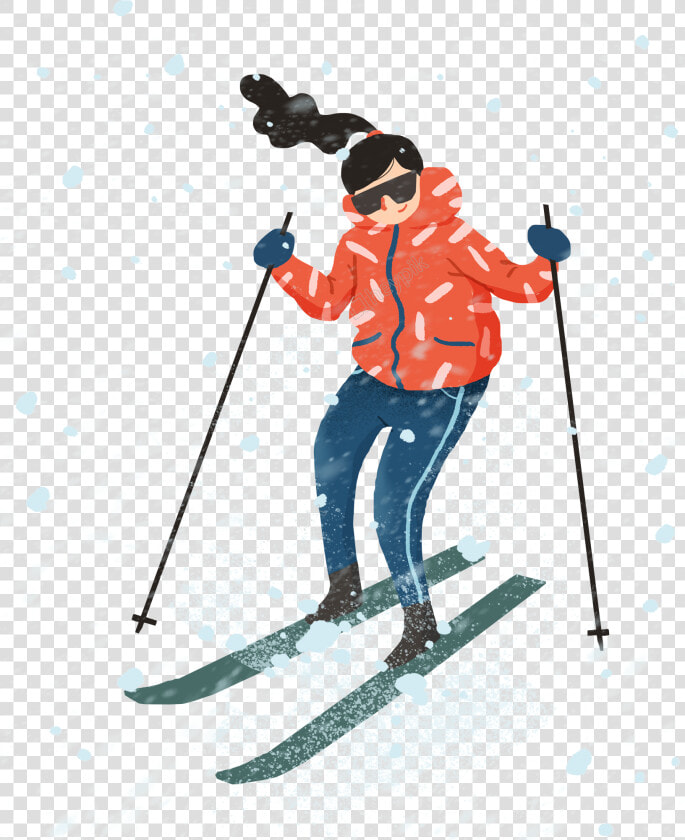 Cartoon Heavy Snow Illustration Character Png And Psd   Cross Country Skiing Clipart Free  Transparent PngTransparent PNG