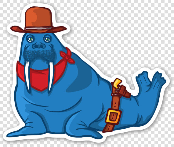 The Blue Walrus   Walrus With Cowboy Hat  HD Png DownloadTransparent PNG