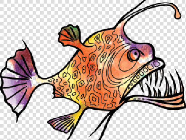 Transparent Angler Clipart   Angler Fish Watercolor  HD Png DownloadTransparent PNG