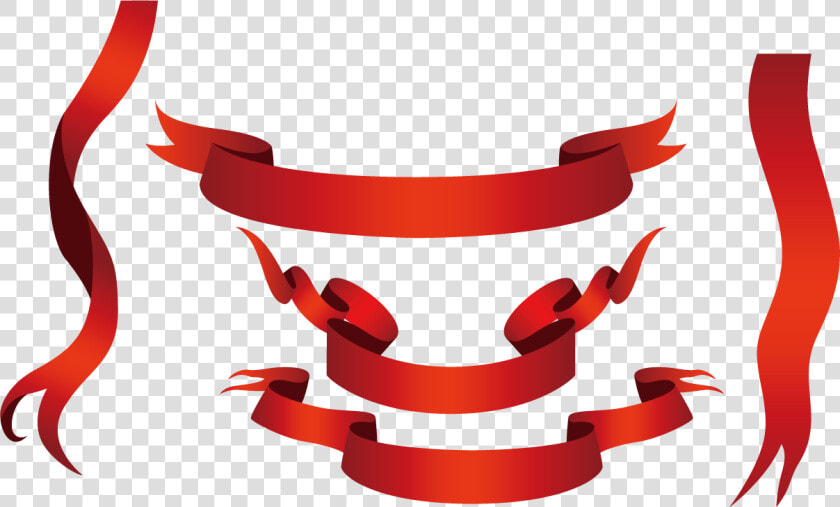 Beautiful Red Ribbon Vector   Red Ribbon Vector  HD Png DownloadTransparent PNG