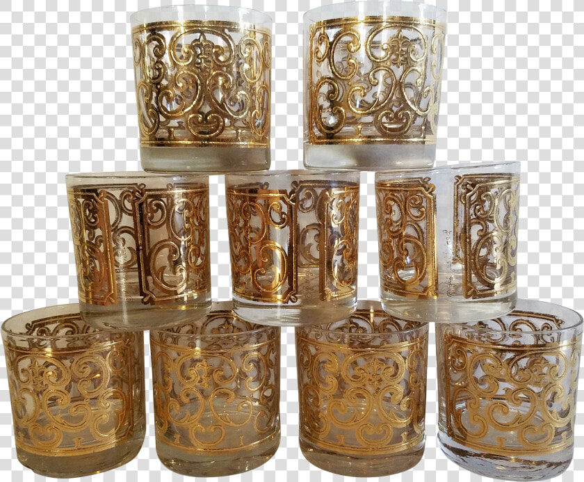 1980s Vintage George Briard Fleur De Lis Tumblers Set  HD Png DownloadTransparent PNG