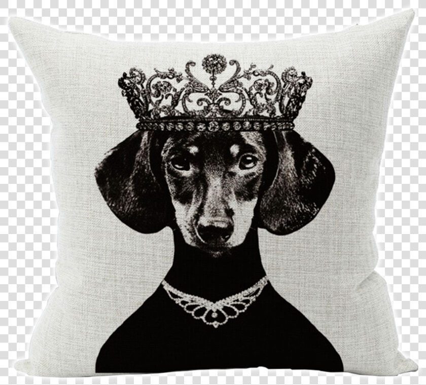 Dachshund Cushion Cover   Dachshund Queen Art  HD Png DownloadTransparent PNG