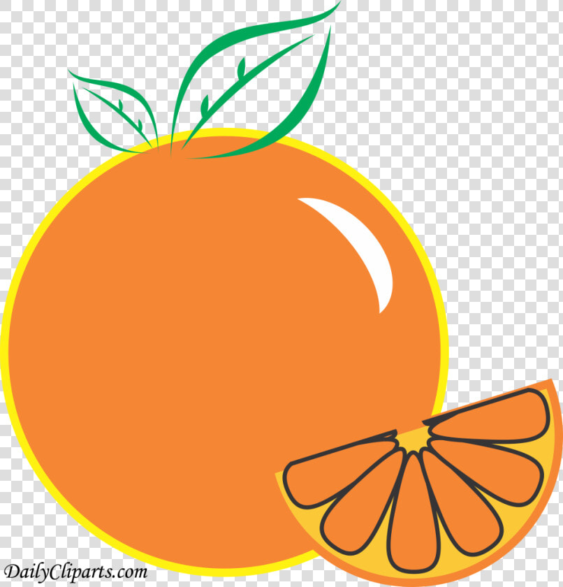 Orange Fruit With Piece Design Clipart Image For Kids   Orange Kids Clipart  HD Png DownloadTransparent PNG